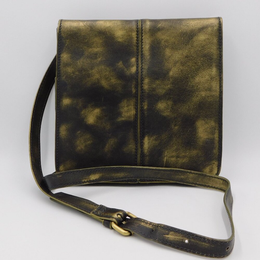 Patricia Nash Bronzed Italian Leather Granada Crossbody Bag | EUC